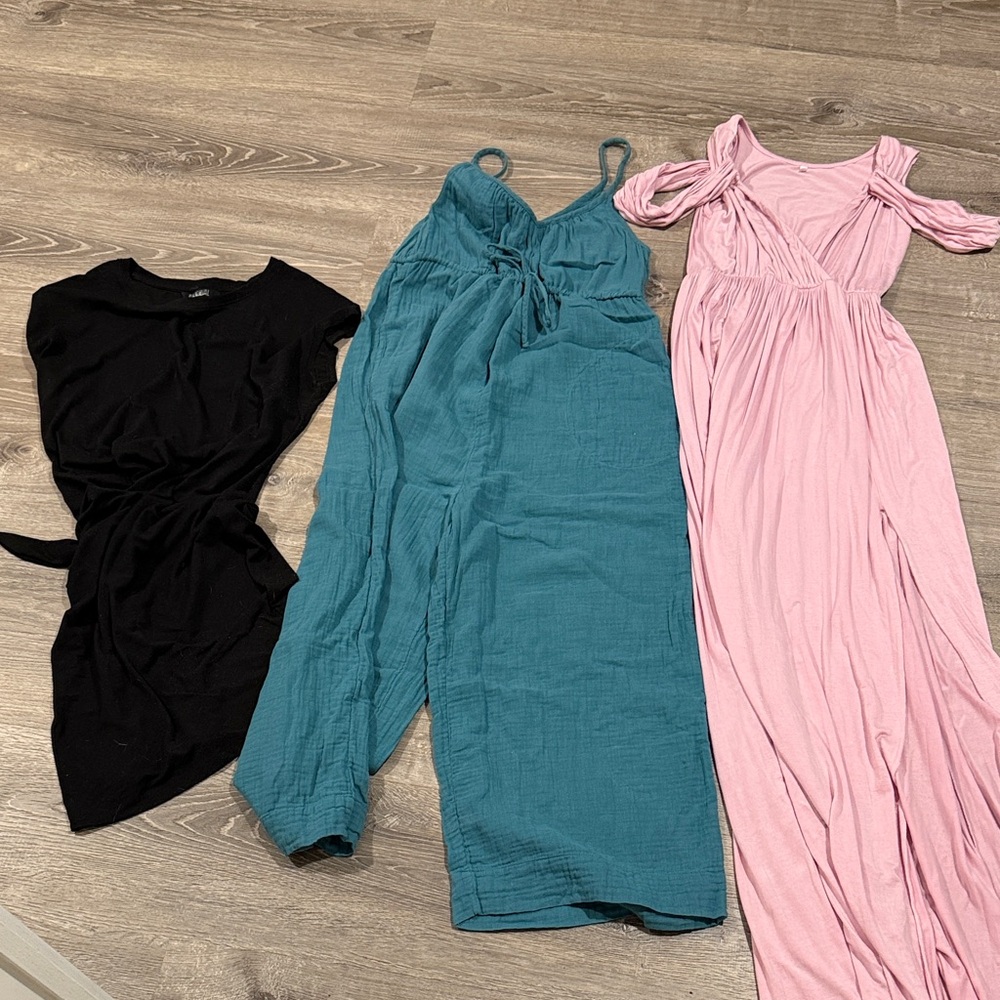 Black, Teal, and Pink maternity Set
